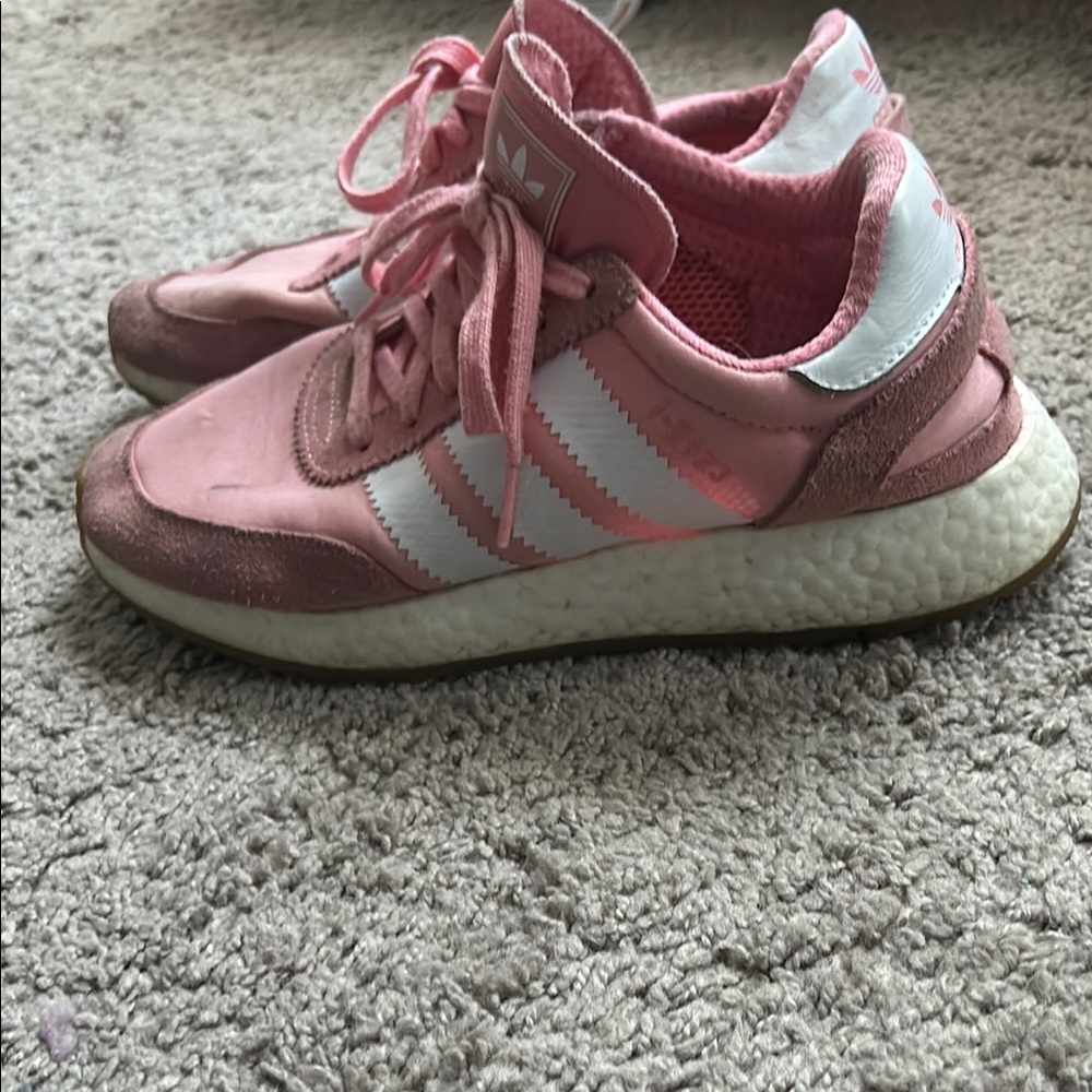 Adidas Pink and White Sneakers